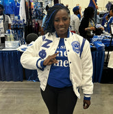 Zeta White Wool and Leather Letterman Jacket